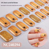 Semi-Cured Gel Nail Strips Halloween Glow Dark Spiderweb Design (MOQ=3)