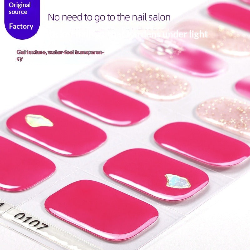 Semi-Cured Gel Nail Strips 3D Foil Glitter Glossy Design (MOQ=3)