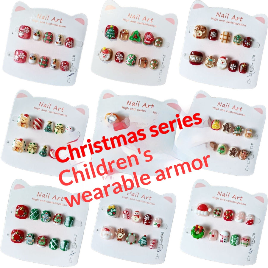 365nails-Christmas Kids Bundle: 6 Styles Mixed – Short Square Kids Nail Art