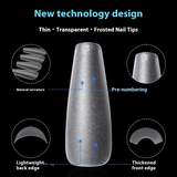 Nail Tips Frosted nail pads Free grinding Flat nail Traceless water drop Ballet press on nails pads 500 boxed nail art fake nails