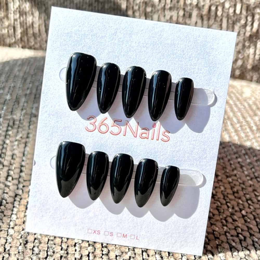 "Classic Medium Almond" - Solid Color Handmade Nails (20 Colors Available)
