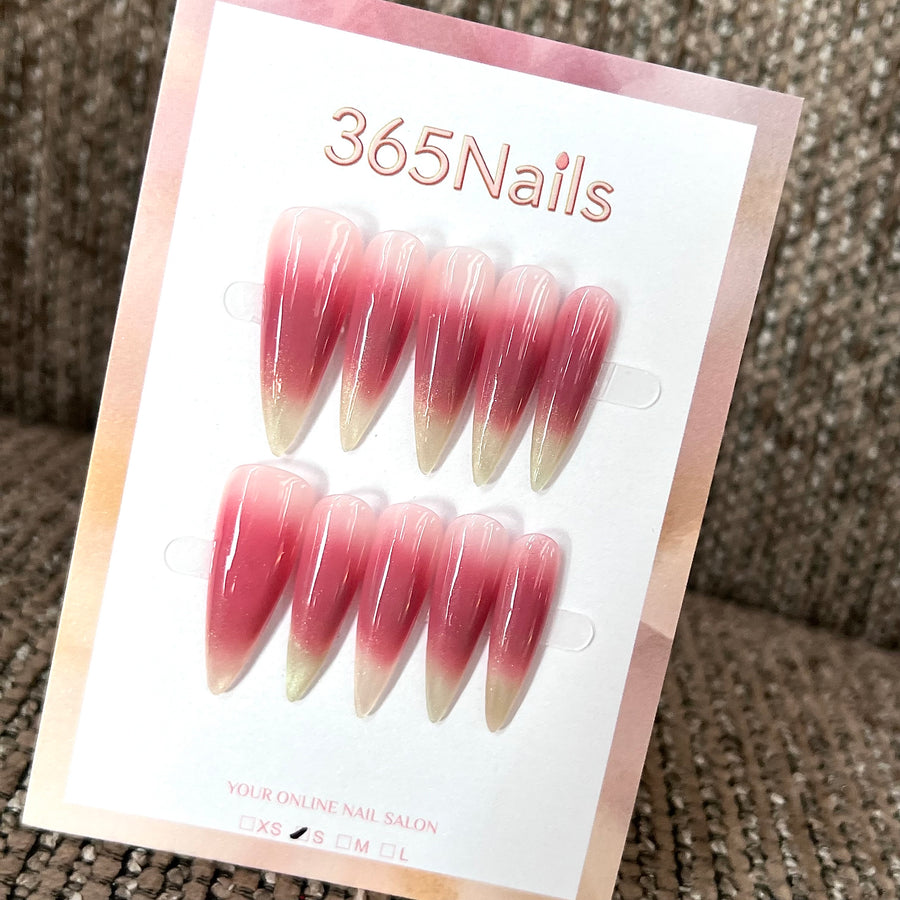 Berry Fade - Pink Red Ombre Press-On Nails