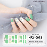 Semi-Cured Gel Nail Strips 3D Foil Gold Elegant Glossy Design (MOQ=3)