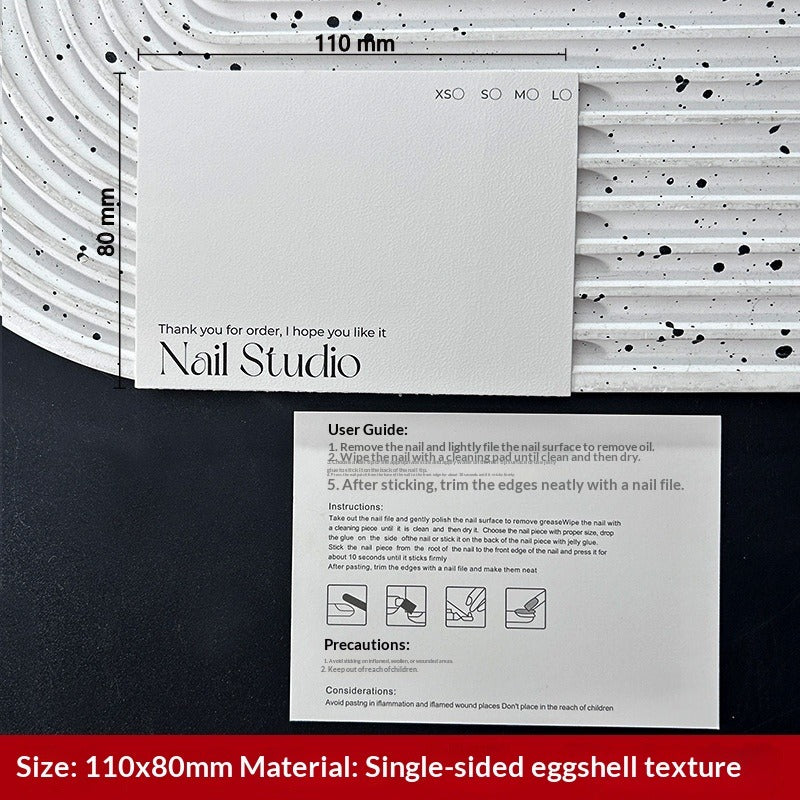 Horizontal White Display Cards for Press On Nail Sets (MOQ=50)