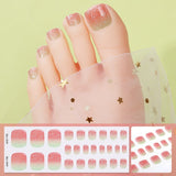 Semi-Cured Gel Nail Strips Toe Nails Four-Point Star Glossy Set (MOQ=3)
