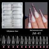 Nail Tips Crystal Nail Mold French Nail Art with Scale No Paper Holder Rapid Phototherapy 120 Pieces Extension Nail Pieces Wholesale Nail Film