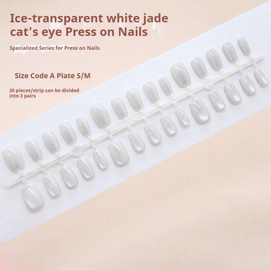 Nail Tips  prefabricated nail, gentle pure white, fashionable and sweet, versatile,  removable wearable nail 30 pieces｜365nails