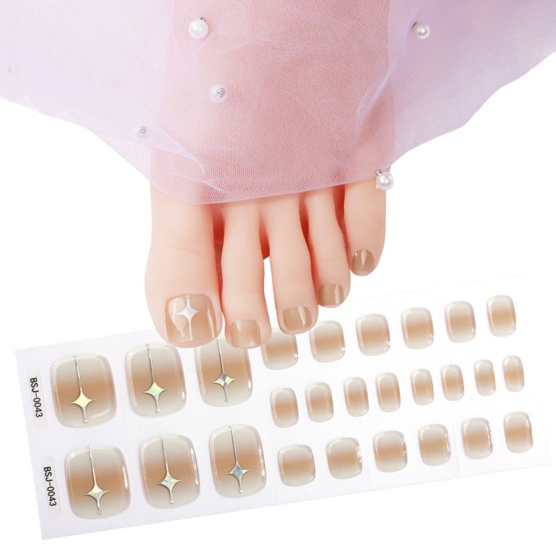 Semi-Cured Gel Nail Strips Toe Nails Four-Point Star Glossy Set (MOQ=3)
