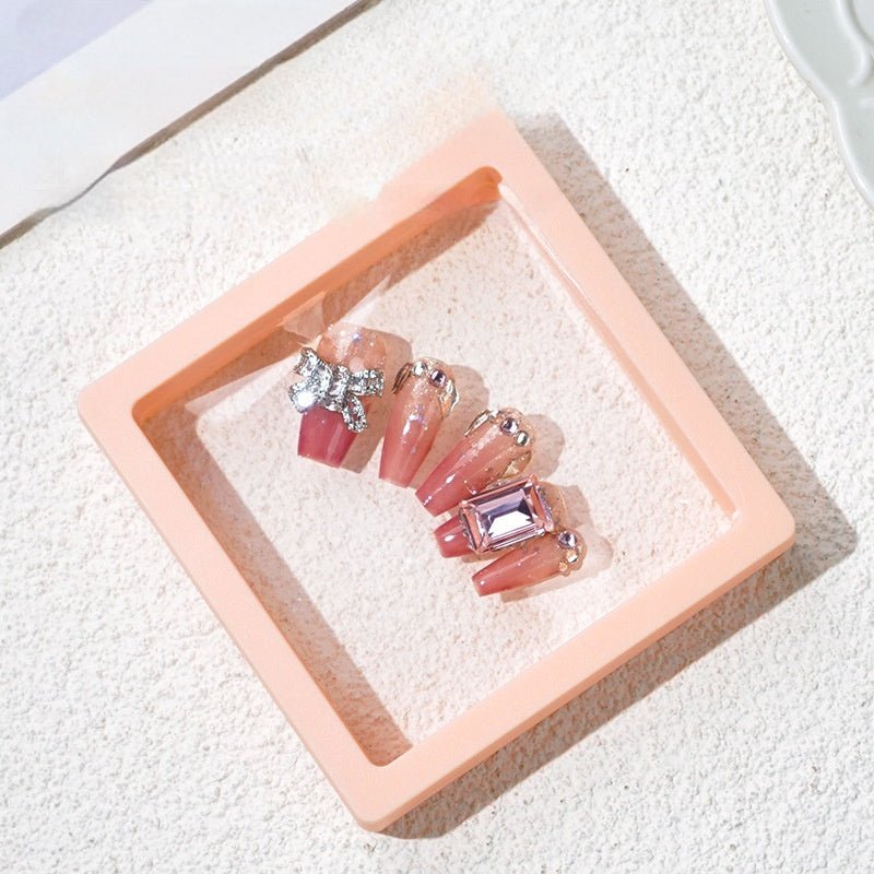 Transparent PE film suspension box press on nails storage box