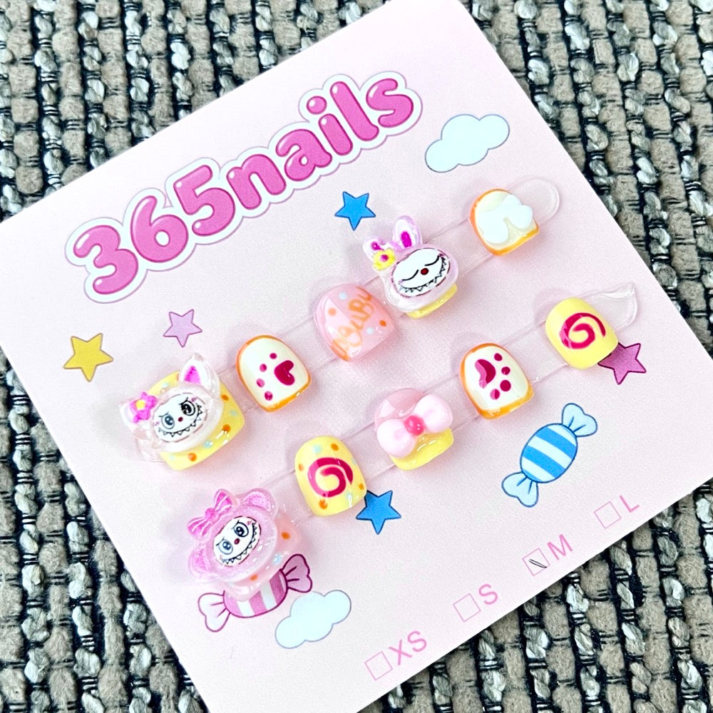 365nails: "Candyland Friends" – 3D Cartoon Character Handmade Short Nails