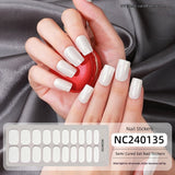 Semi-Cured Gel Nail Strips French Gradient Glitter Glossy Design(MOQ=3)