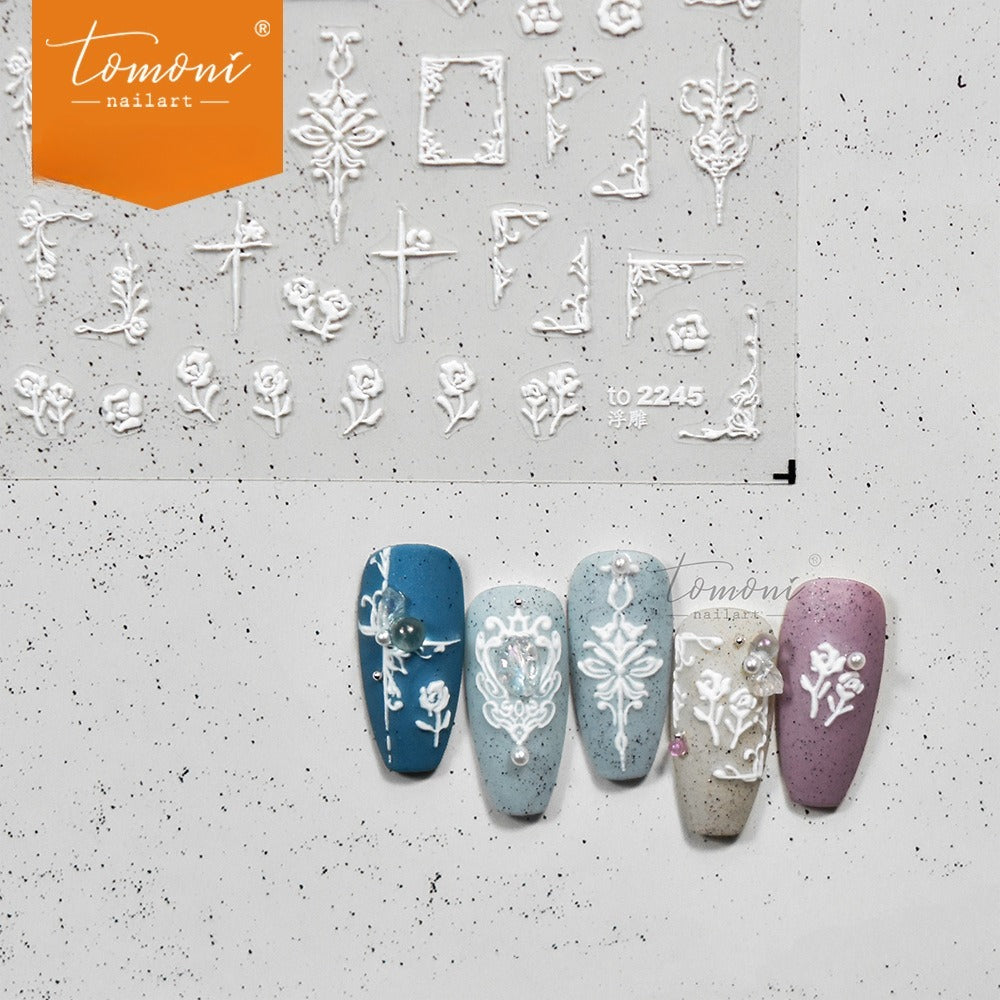 Gothic Baroque White – Ornate Nail Art Set