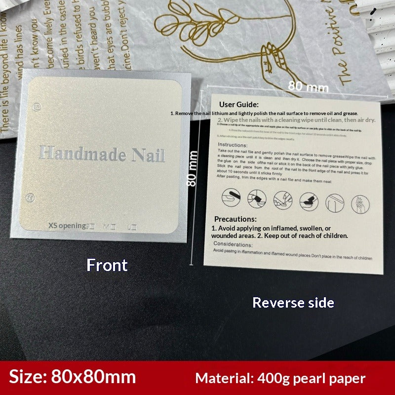 珍珠光澤手工製穿戴甲展示卡 (MOQ=50)