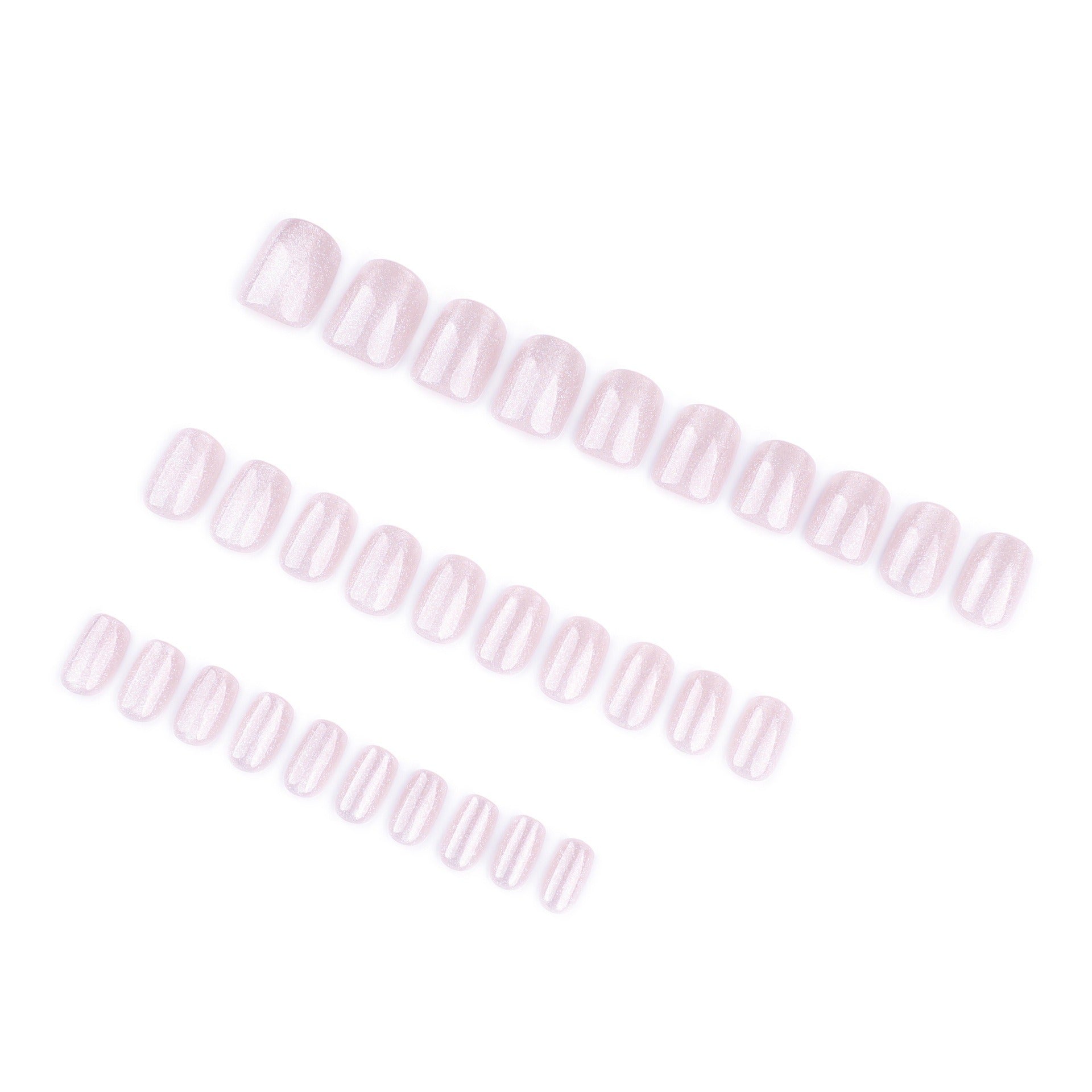 Naked powder flash cat eye wearing nail short square manicure fake nails cross-border hot-selling wearable nail fake nails