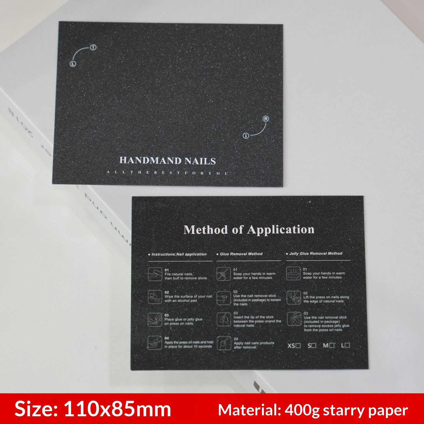 Galaxy Black Display Cards for Press On Nail Collections (MOQ=50)