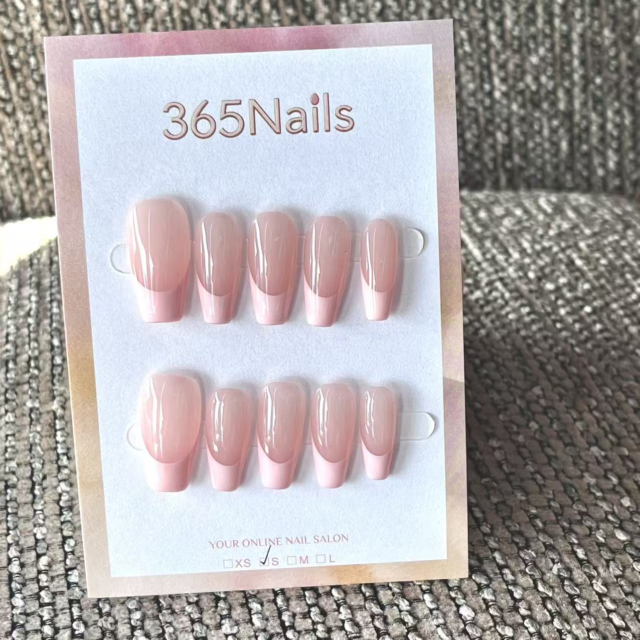 Handmade French patch manicure, multi-color and multi-reusable full coverage fake nail set