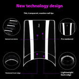 Nail Tips Transparent nail piece semi-sticker, light sticker, square nail 504 pieces, boxed, seamless and light , specially for patch-worn nail pieces