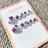 365nails: "pink punk star" – handmade press-on pedicure
