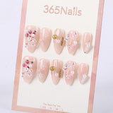 365Nails Christmas Nude Snowflake Pearl Stiletto Set