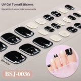 Semi-Cured Gel Nail Strips French Leopard 3D Foil Gradient Design (MOQ=3)