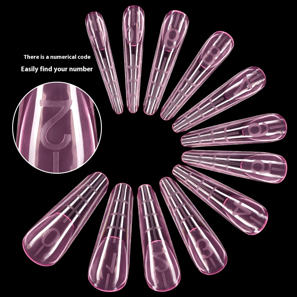Nail Tips Crystal Nail Mold French Nail Art with Scale No Paper Holder Rapid Phototherapy 120 Pieces Extension Nail Pieces Wholesale Nail Film
