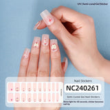 Semi-Cured Gel Nail Strips Floral Star Heart Cow-Print Mix Design (MOQ=3)