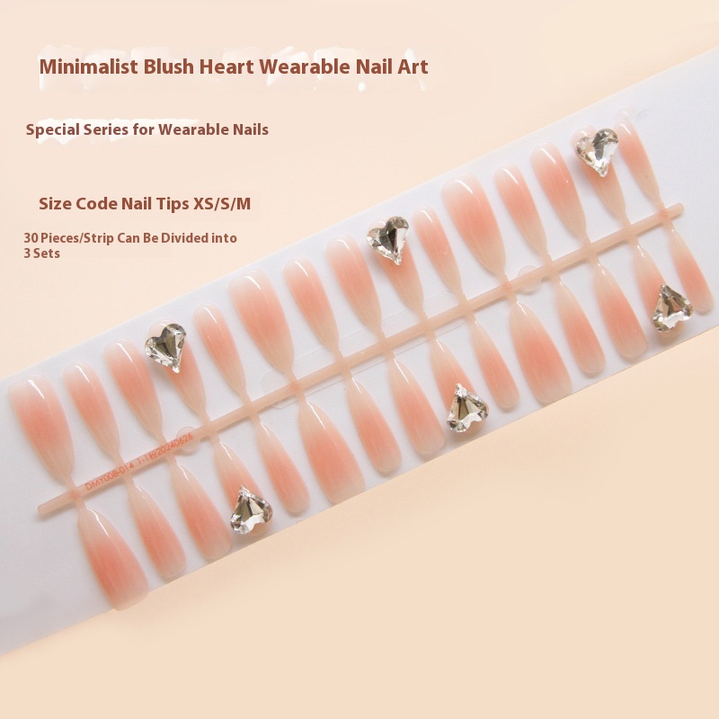 Dicas de unhas: unhas pré-fabricadas, unhas postiças, unhas simples e removíveis, remendo de unha blush, diamante do amor ｜365nails