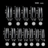 Nail Tips The nail piece is transparent, plus a rectangular 550 pieces, and the boxed patch is fully pasted with non-marking flat head square head nail full size fake nails.