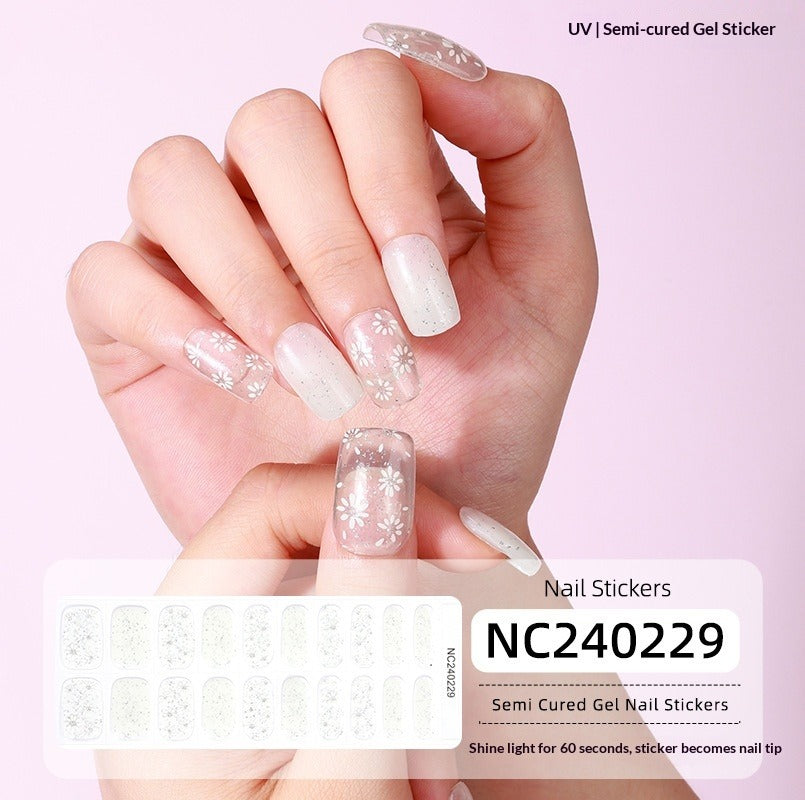 Semi-Cured Gel Nail Strips French Holiday Christmas Halloween Mix Designs (MOQ=3)