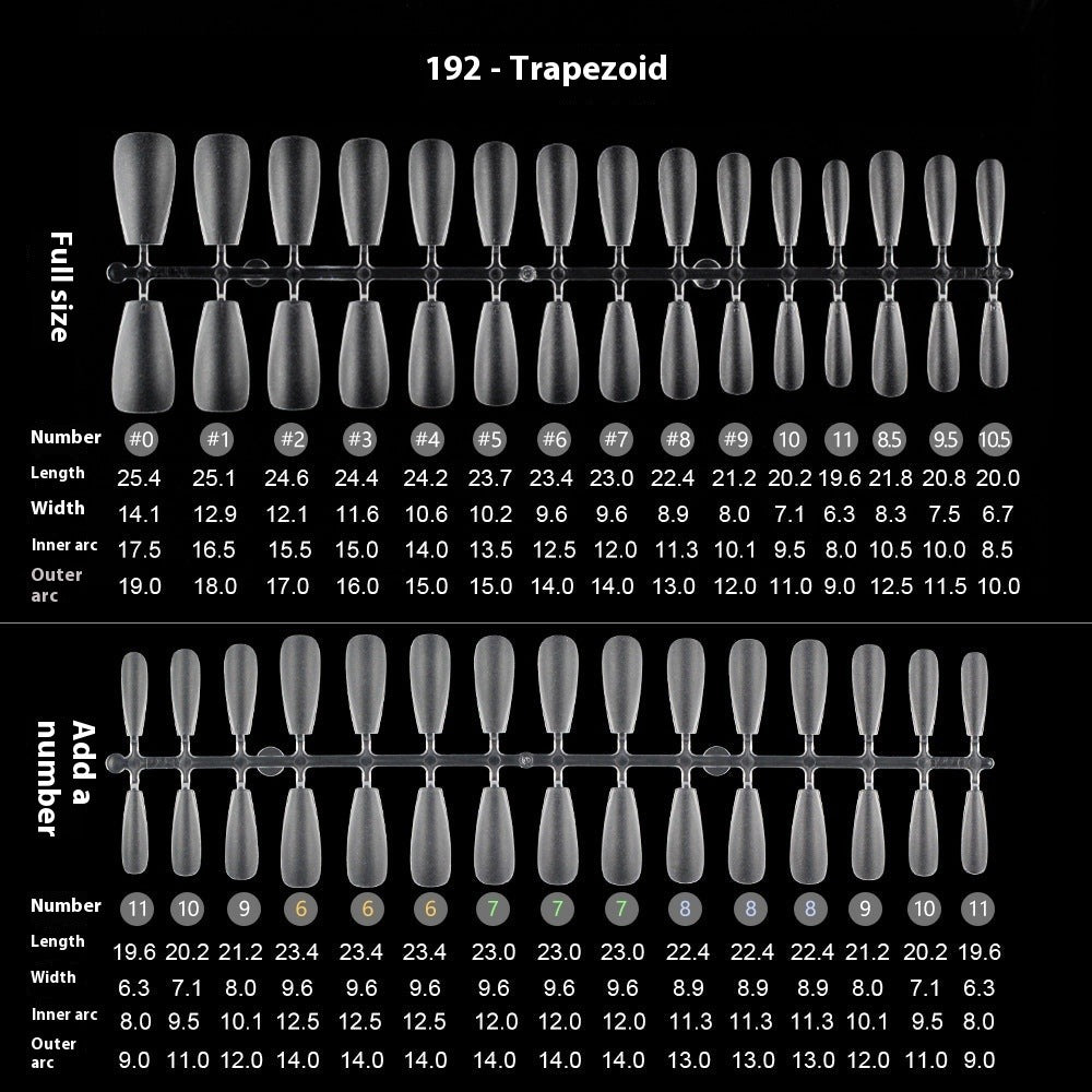 Nail Tips Transparent nail piece wholesale 30 pieces, full number, light and thin, full sticker, trapezoidal non-marking, wear-free patch, frosted nail piece