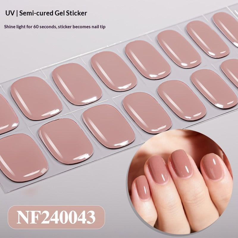 Semi-Cured Gel Nail Strips Minimal Solid Japanese Style (MOQ=3)
