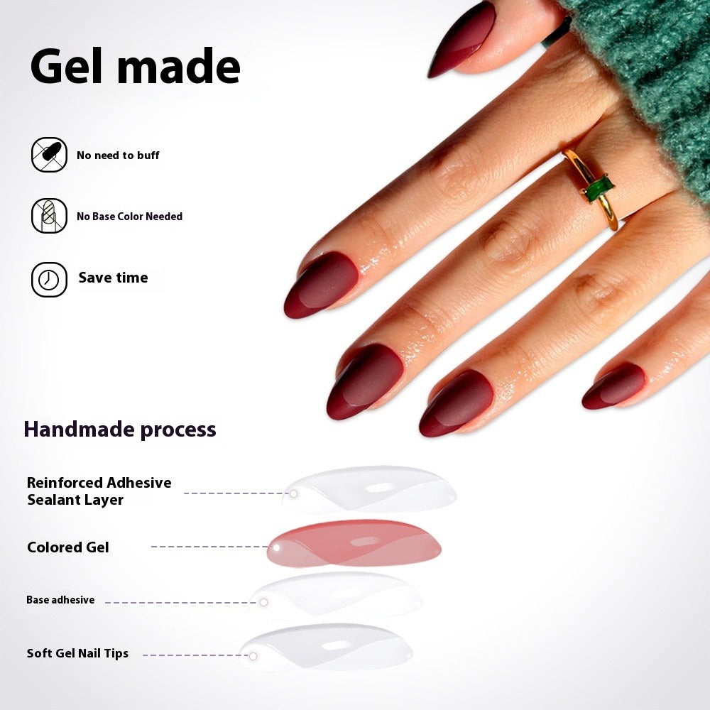 Nail Tips popular French press on nails almond nail short matte removable fake nail 128 pieces bagged nail art