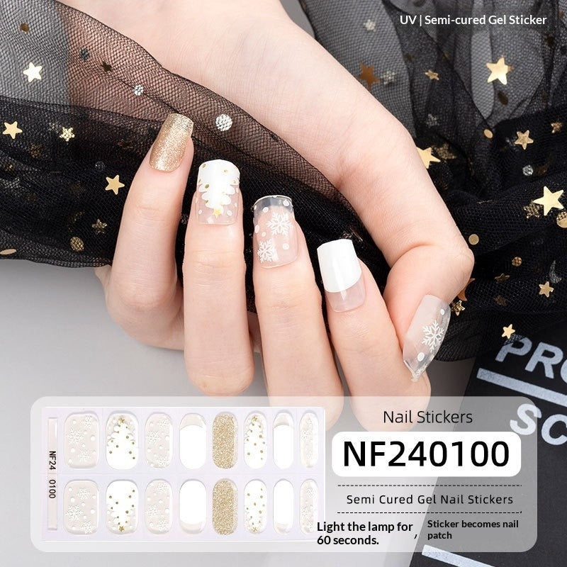 Semi-Cured Gel Nail Strips 3D Foil Glitter Glossy Design (MOQ=3)