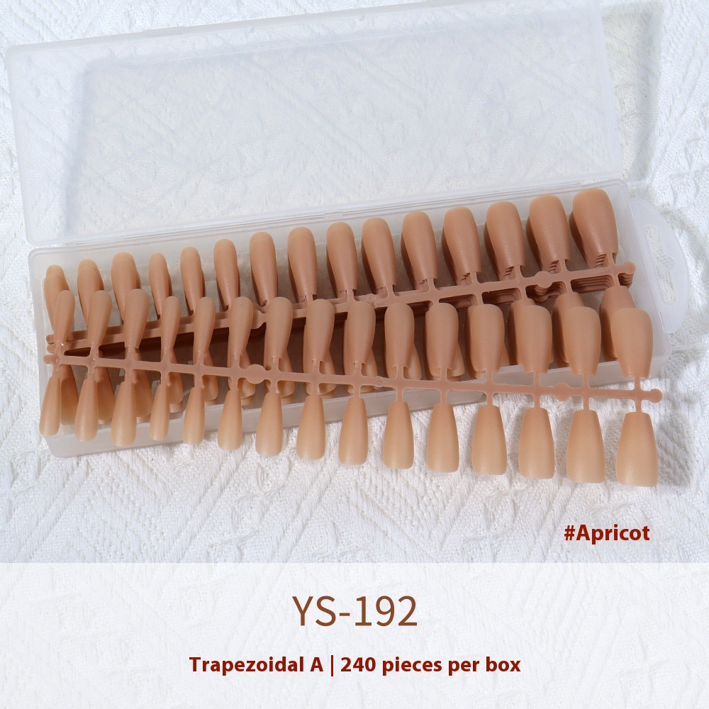 Nail Tips New nude matte, no-carving press on nails pads 240 pieces, boxed solid color seamless fake nail press on nails pads