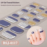 Semi-Cured Gel Nail Strips Toe Nails Gradient Bloom Glitter Glossy Set (MOQ=3)