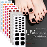 Semi-Cured Gel Nail Strips Minimal Solid Color Toe Style (MOQ=3)