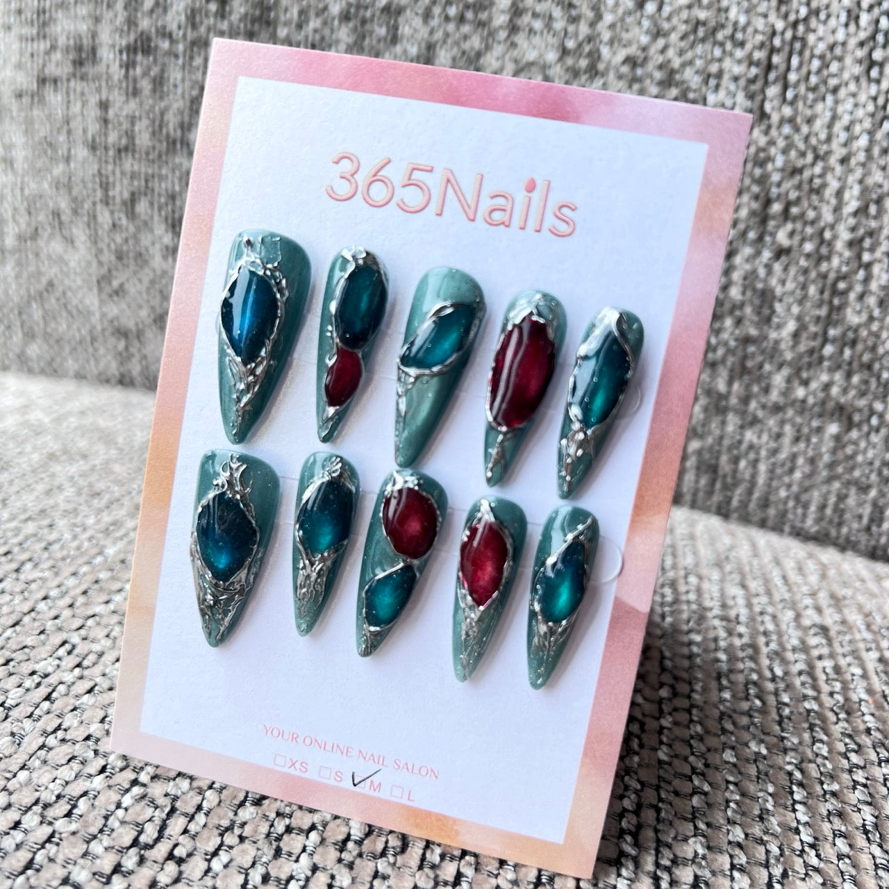365Nails：「魔法水晶尖飾」— 手工製穿戴甲（哥德龐克 / 復古暗黑）