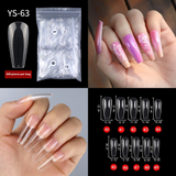 Nail Tips New French press on nails piece,  half sticker full sticker fake nail nail patch extended press on nails piece