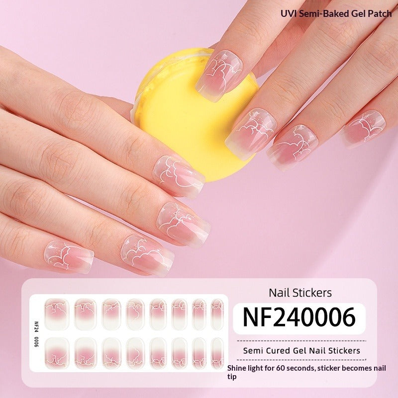 Semi-Cured Gel Nail Strips 3D Foil Gold Iridescent Glossy Set (MOQ=3)