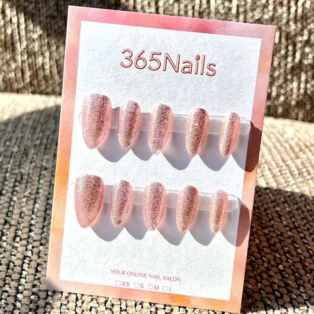"Elegant Almond" - Glitter Handmade Nails (6 Colors Available)
