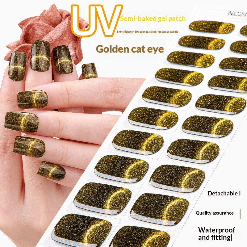 Semi-Cured Gel Nail Strips 3D Solid Color Metallic Glossy Set (MOQ=3)