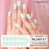 Semi-Cured Gel Nail Strips Solid Pearl Shimmer Glossy Design (MOQ=3)