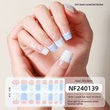 Semi-Cured Gel Nail Strips 3D Foil Heart Glossy Design (MOQ=3)