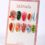 365Nails Fruity Pop Mix with Cherries, 3D Flowers, and Polka Dots Press-On Nails