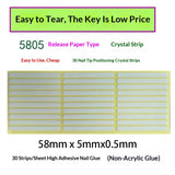 Crystal adhesive strips for press-on nail display cards