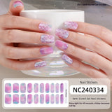 Semi-Cured Gel Nail Strips Sparkle Rainbow Aurora Sheer Glossy Design (MOQ=3)