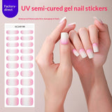 Semi-Cured Gel Nail Strips French Style Soft Color Gradient Glossy Set (MOQ=3)