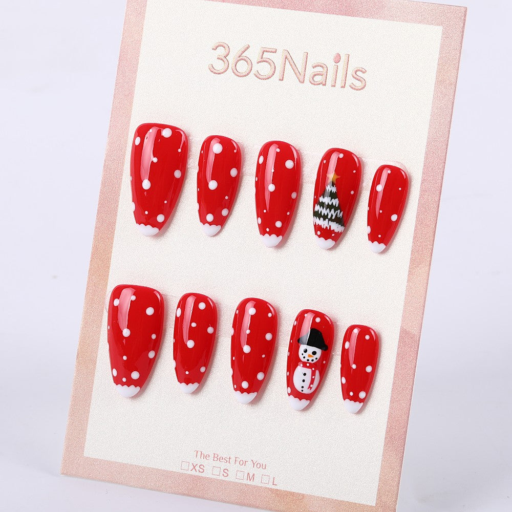 365Nails Christmas Red Snowflake Stiletto Set