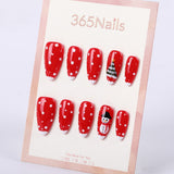 365Nails Christmas Red Snowflake Stiletto Set
