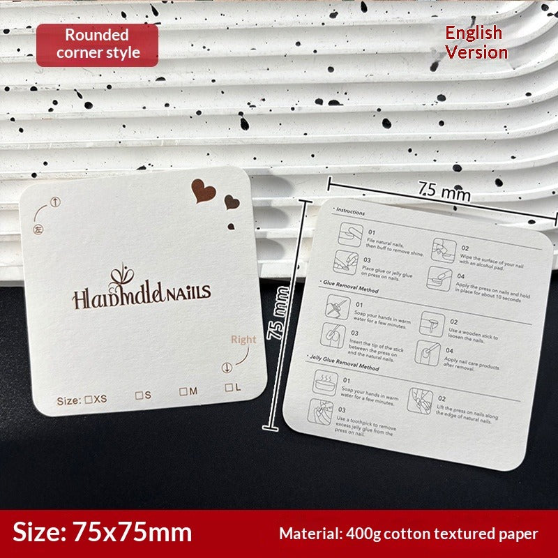 Embossed Cotton Paper Display Cards for Press On Nails (MOQ=50)